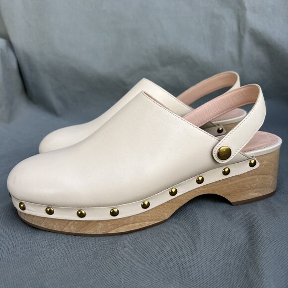 J. Crew Women’s Size 9.5 Ivory Grace Leather Convertible Clogs Shoes BA188 - Picture 2 of 13